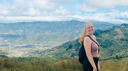 student hiking